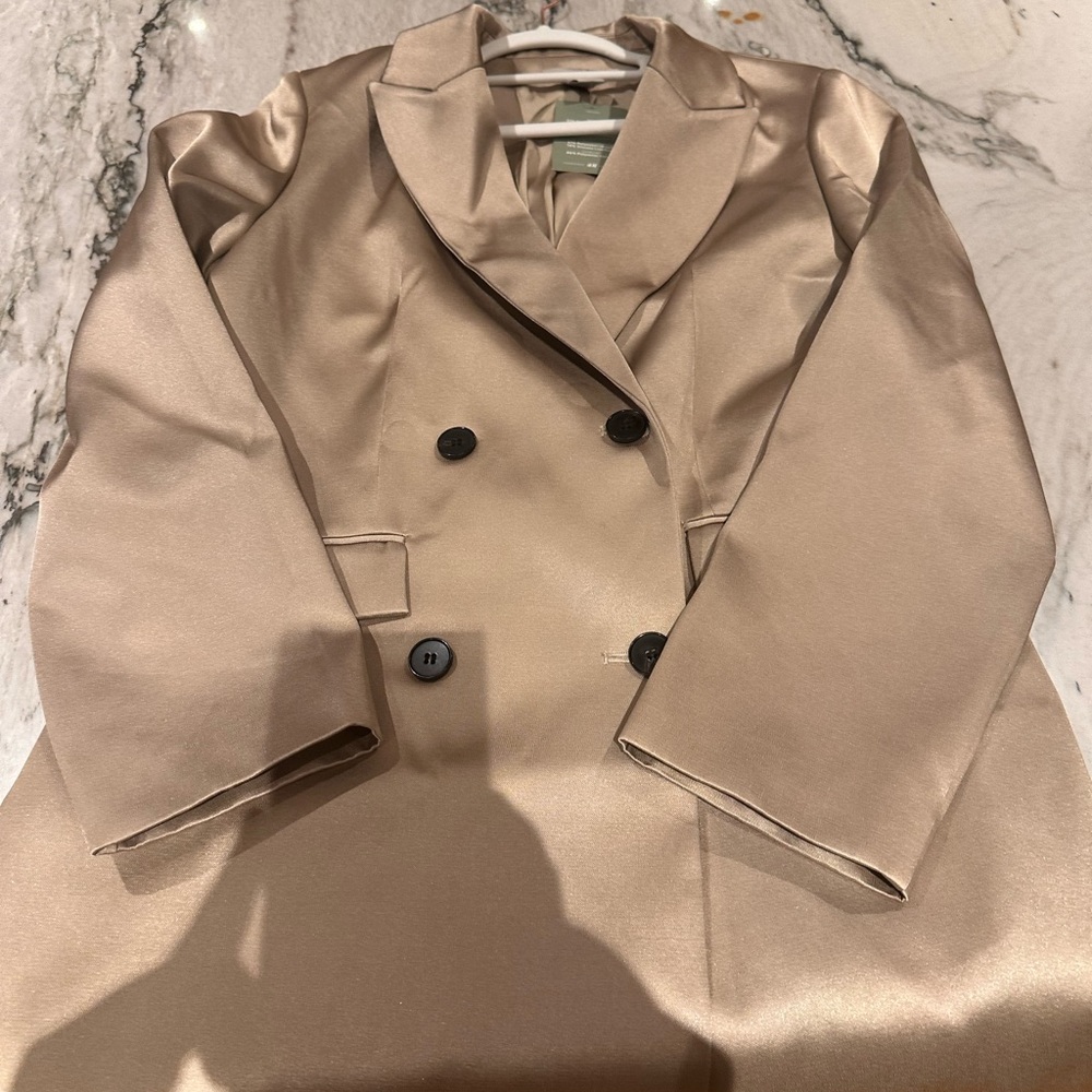 Gold Satin HM blazer dress size M